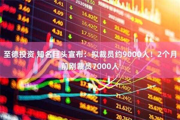 至德投资 知名巨头宣布：拟裁员约9000人！2个月前刚裁员7000人